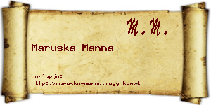 Maruska Manna névjegykártya